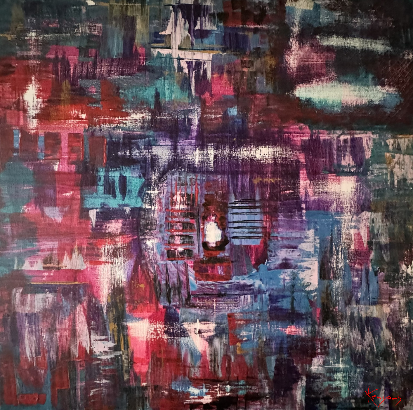 Pulsations - 70 x 70 cm - Acrylique