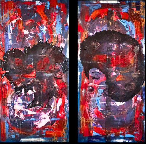 Elle & Elle - Diptyque face a face - 50 x 100 cm